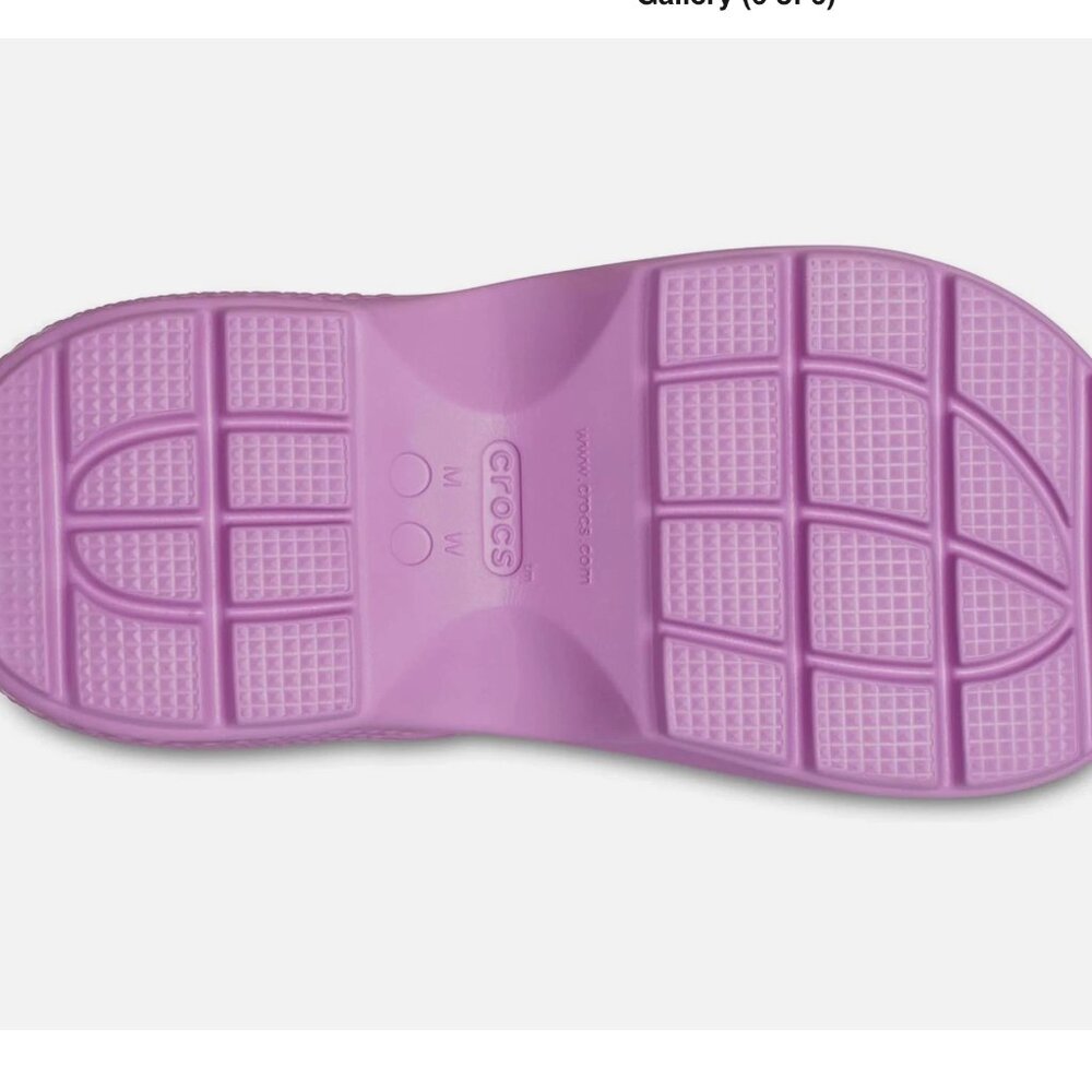 NWT Crocs Stomp 209347-6WQ Sandals Purple Slip On Platform Shoes GBO2626 M9 W 11 - Picture 3 of 11